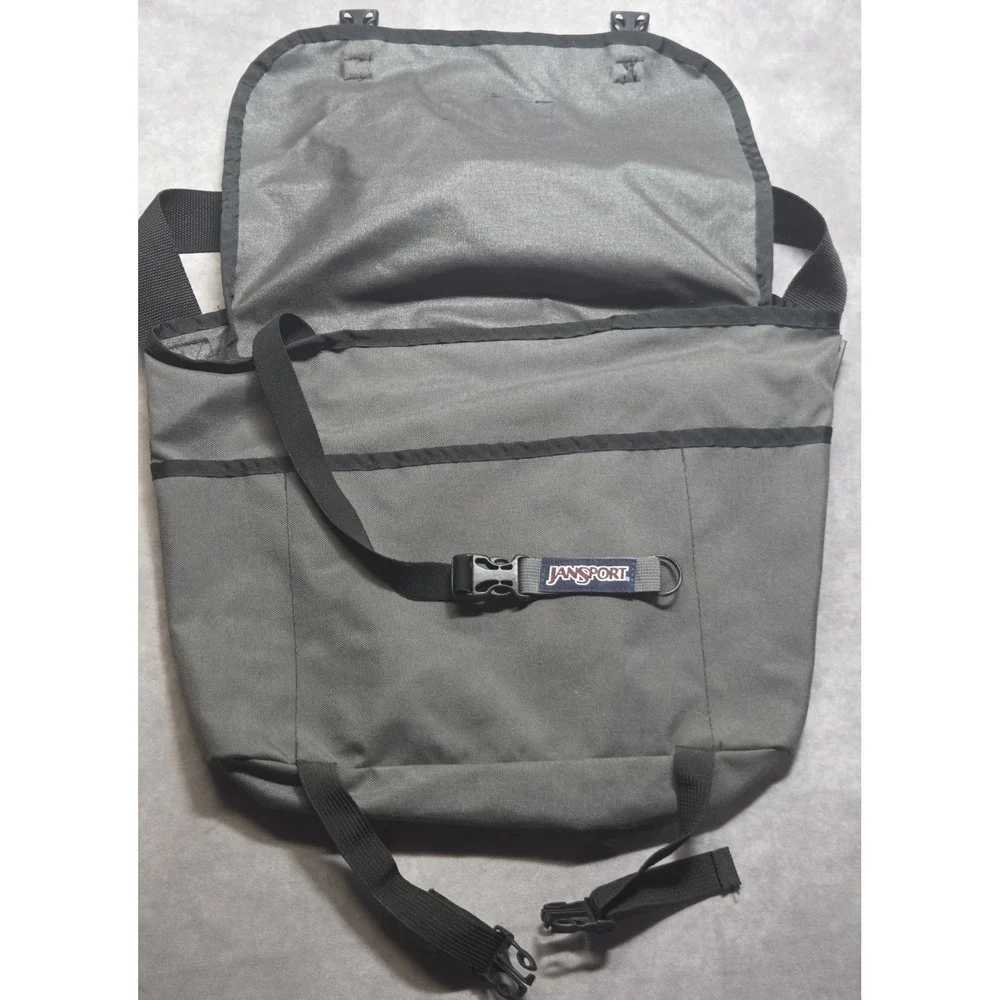 Y2K Vintage Jansport Grey/Black Messenger Bag 14